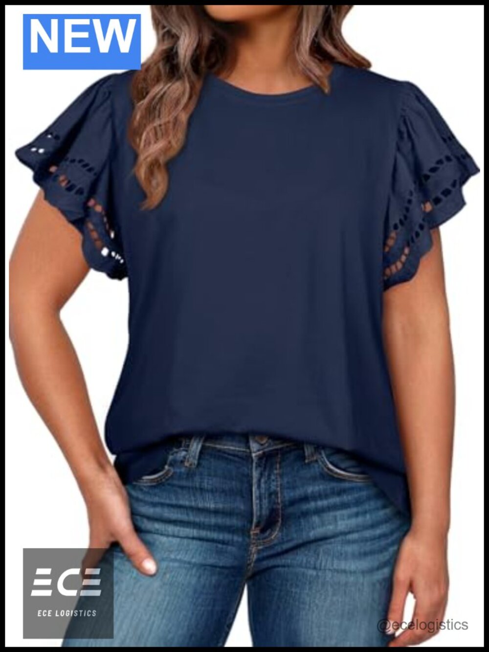 Plus Size Hollow Out Short Sleeve Tunic Top Casual Loose Fit